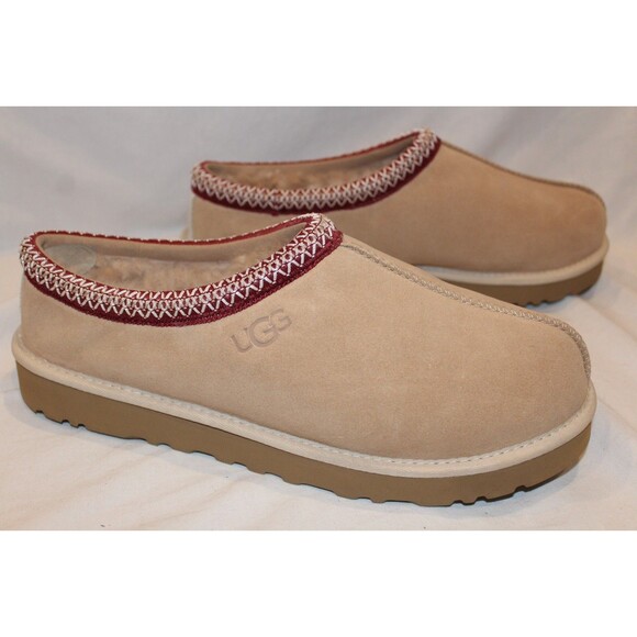 UGG MEN'S TASMAN SUEDE SHEARLING LINED CLOG SHOES SLIPPERS NIB TAN SZ 12